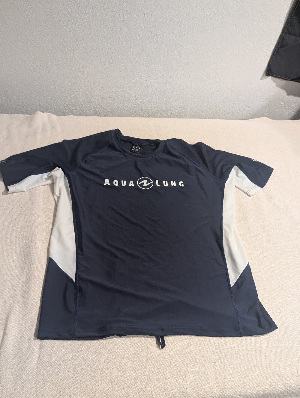 Men’s Navy & White Short Sleeve Swim Shirt